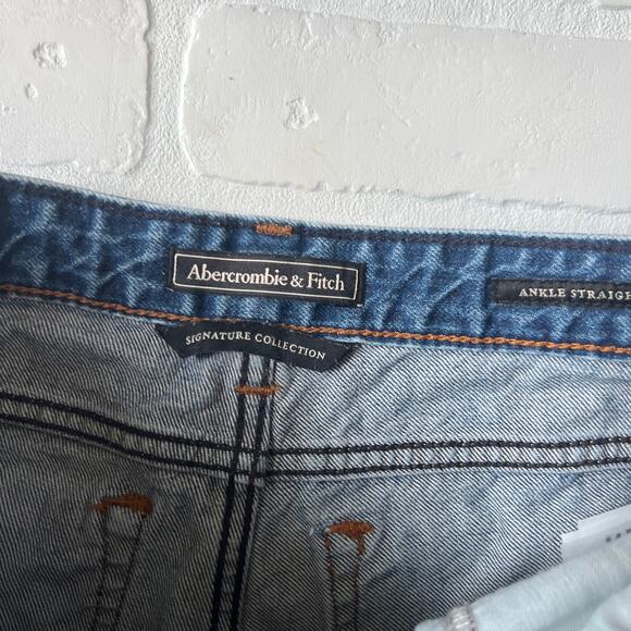 Abercrombie & Fitch Signature Collection Ankle Straight Distressed Jean Denim - Picture 6 of 6